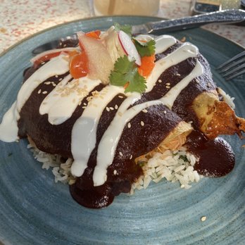 Coasterra - Chicken Enchiladas en Mole Oaxaqueno - Mexican Near Me - San Diego, California