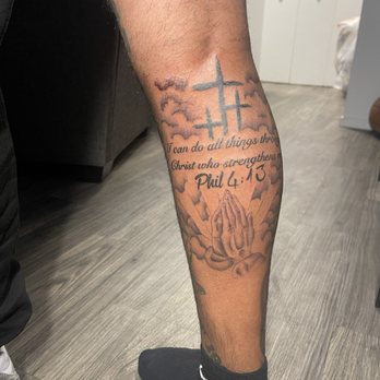 Que Bears Tattoos - Calf tattoo - Tattoo Near Me - Mesa, Arizona