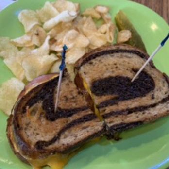 Falling Rock Cafe and Book Store - Grilled cheese w bacon on marbled rye - Bookstores Near Me - Munising, Michigan