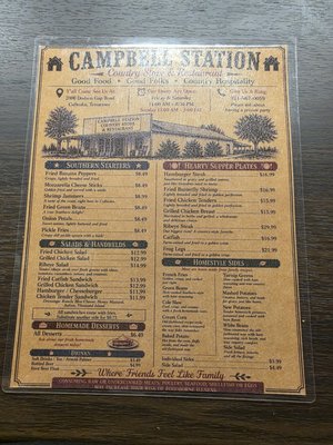 Menu photo 1 Campbellstation Country Culleoka, TN Menu photo 1 Campbellstation Country Culleoka, TN