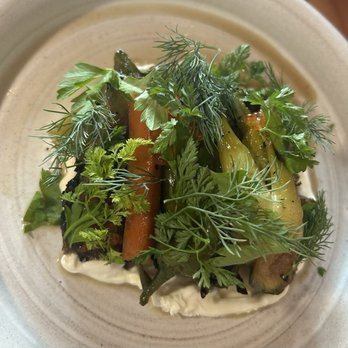 Mei - Grilled Farm Veggies w/ crème fraiche & trout roe - Asian Fusion Near Me - St. Petersburg, Florida Mei - Grilled Farm Veggies w/ crème fraiche & trout roe - Asian Fusion Near Me - St. Petersburg, Florida