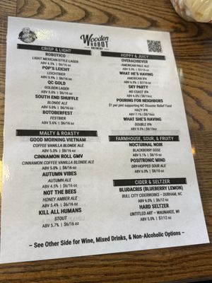 Menu photo 5 Wooden Robot Brewery Charlotte, NC Menu photo 5 Wooden Robot Brewery Charlotte, NC