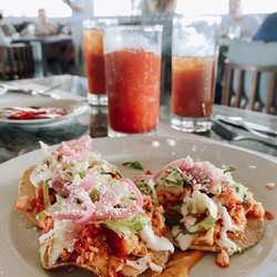 Kambu - Mahi mahi tostadas, strawberry daiquiri, iced tea