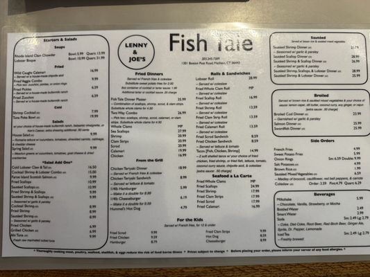 Menu photo 1 Lenny & Joe's Fish Tale Madison, CT Menu photo 1 Lenny & Joe's Fish Tale Madison, CT