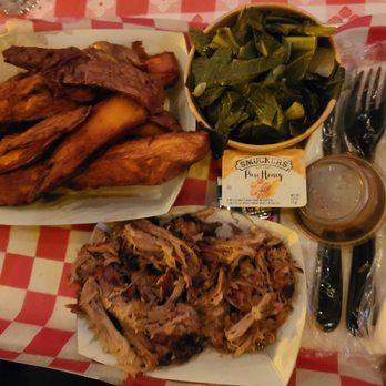 Fat Bob's Smokehouse - pulled pork, sweet potatoes, collard - Barbeque Near Me - Buffalo, New York Fat Bob's Smokehouse - pulled pork, sweet potatoes, collard - Barbeque Near Me - Buffalo, New York