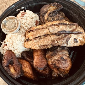 Back A Yard Caribbean Grill - Jerk Chicken and Salmon Combo - Caribbean Near Me - Campbell, California Back A Yard Caribbean Grill - Jerk Chicken and Salmon Combo - Caribbean Near Me - Campbell, California