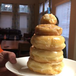 Donut House - Forget the cake! Make a birthday donut tower :)