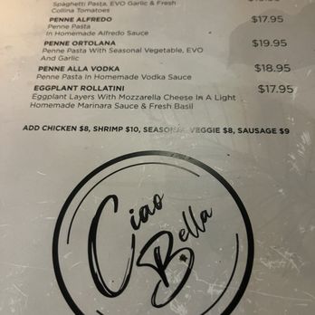 Ciao Bella - Menu - Italian Near Me - Charleston, South Carolina Ciao Bella - Menu - Italian Near Me - Charleston, South Carolina