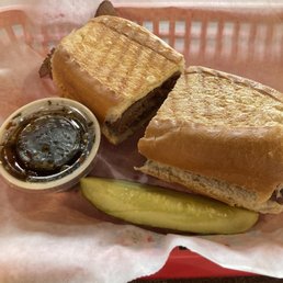 French Dip Panini sans Mayo and provolone