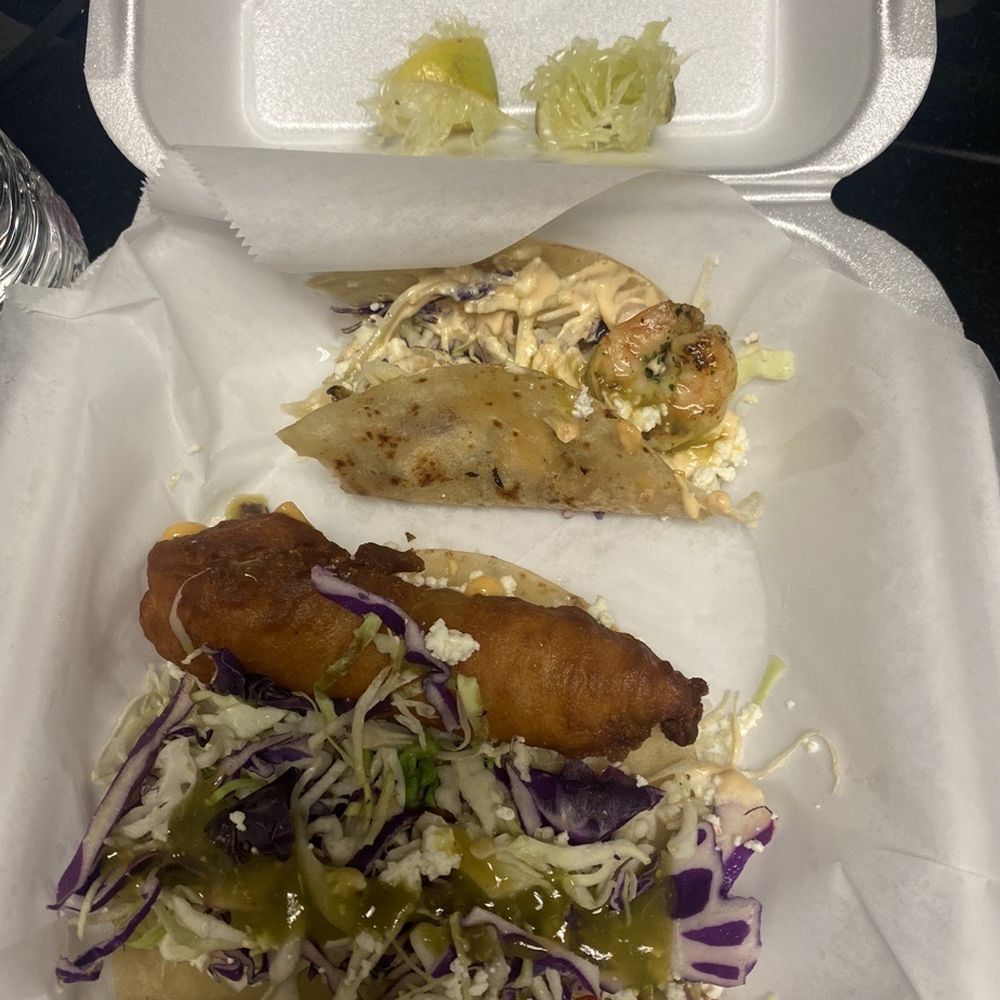 The Beach House - Fried fish taco , shrimp taco ... couldnt wait to take that bite . - Mexican Near Me - Phoenix, Arizona The Beach House - Fried fish taco , shrimp taco ... couldnt wait to take that bite . - Mexican Near Me - Phoenix, Arizona