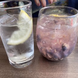 Cocktail choices include local gin. Cocktail choices include local gin.