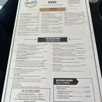 Pio Pio - Menu - Peruvian Near Me - Boynton Beach, Florida