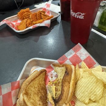 Pat's Place - Sweet potato fries and a Grilled Pimento Cheese Sandwich! - American Near Me - Bardstown, Kentucky