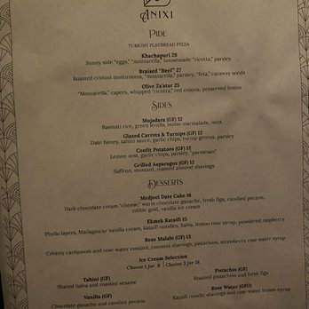 Anixi - Menu - Vegan Near Me - New York, New York Anixi - Menu - Vegan Near Me - New York, New York