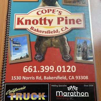 Cope's Knotty Pine Cafe - Front of menu - Breakfast & Brunch Near Me - Bakersfield, California