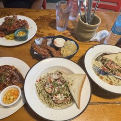 Gabby's Bistro - Pork chops pompadour, chicken Alfredo, and wing dings.