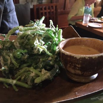 May Kitchen & Bar - Fried watercress with a coconut tamarind sauce - Thai Near Me - Vashon, Washington