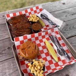 Angry Hog Barbecue - Pulled pork, Mac n Cheese, brisket chili, half rack of ribs