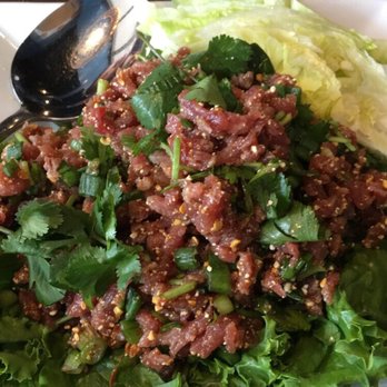Thai E San - Beef laab- we asked for it raw & they accommodated! - Thai Near Me - Irving, Texas Thai E San - Beef laab- we asked for it raw & they accommodated! - Thai Near Me - Irving, Texas