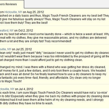 Magic Touch Cleaners - Reviews, Reviews - Sewing & Alterations Near Me - Levittown, New York