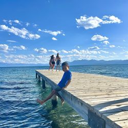 Skylandia Park - My grandkids enjoying the pier