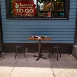 Backoos Korean ToGo Food - The lone patio seating that we took.
