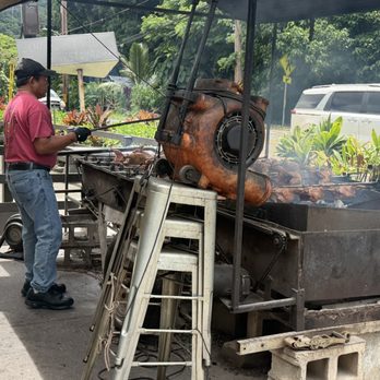 Yummy Huli Huli Chicken - Huli Huli Chicken being cooked. - Chicken Shop Near Me - Kaneohe, Hawaii