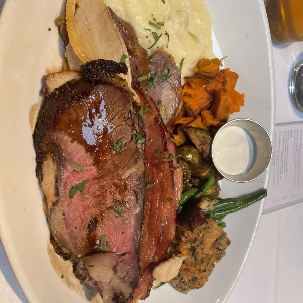 Half Moon - Carving special from thanksgiving menu Turkey,Ham and prime rub with all the FIXINGS! - New American Near Me - Dobbs Ferry, New York Half Moon - Carving special from thanksgiving menu Turkey,Ham and prime rub with all the FIXINGS! - New American Near Me - Dobbs Ferry, New York