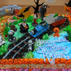 QFC - Picture of my son's 2nd bday Nightmare Before Christmas theme delicious cake from QFC Portland.