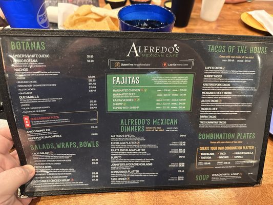 Menu photo 1 Alfredo's Mexican Cafe Moore, OK