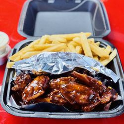 Caviar Grill - Caribbean Jerk Wings and Fries