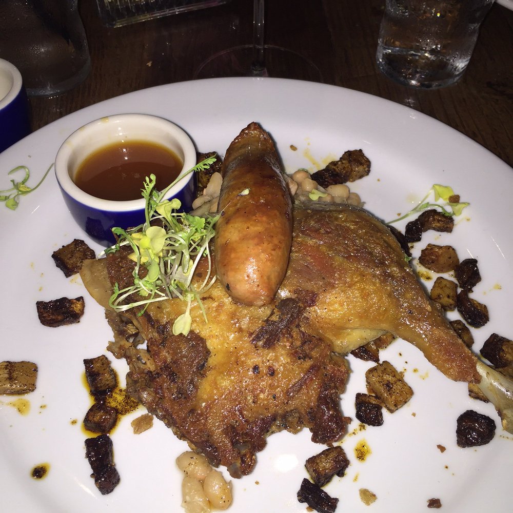 Cinclare - Duck Confit with garlic sausage, white beans, and turnips. Reduction sauce was great. - Southern Near Me - Thibodaux, Louisiana Cinclare - Duck Confit with garlic sausage, white beans, and turnips. Reduction sauce was great. - Southern Near Me - Thibodaux, Louisiana