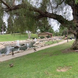 Has a pond w fountain & bridges. Great photo op 5.19.22