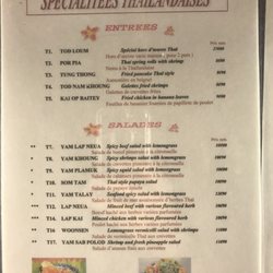 Villa Thai - Menu