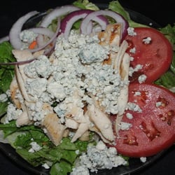 Cobb salad, check out all of the bleu cheese, yes!