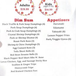 Eat All You Can Eat Dim Sum menu Eat All You Can Eat Dim Sum menu