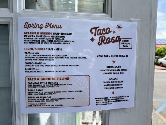 Menu photo 6 Taco Rosa Kamuela, HI