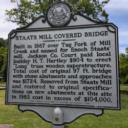 Staats Mill Covered Bridge - Staats Mill Covered Bridge Historical Marker