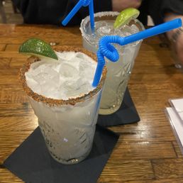 Coconut marg with tahin rim and classic marg.