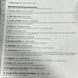The beer menu!!