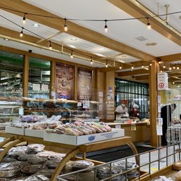 the interior of a bakery