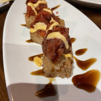 Sushi One Spot - Spicy tuna on crispy rice blocks - Sushi Bars Near Me - Montclair, California Sushi One Spot - Spicy tuna on crispy rice blocks - Sushi Bars Near Me - Montclair, California