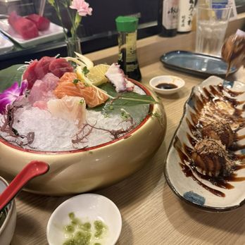 Kaito Sushi - Half of our Sashimi Platter and takoyaki - Sushi Bars Near Me - Las Vegas, Nevada Kaito Sushi - Half of our Sashimi Platter and takoyaki - Sushi Bars Near Me - Las Vegas, Nevada