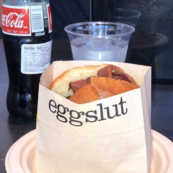 Eggslut - Bacon and egg with cheese and a Coke - Breakfast & Brunch Near Me - Los Angeles, California