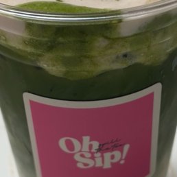 Matcha Latte With Banana Cream, took off the paper wrapping to snap a shot Matcha Latte With Banana Cream, took off the paper wrapping to snap a shot