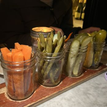 Jacob's Pickles - 4 Pickle Sampler: Sweet & Spicy Carrots, Dilly Green Beans,  Special Sour Cukes, Big Dill Kosher Cukes - Comfort Food Near Me - New York, New York
