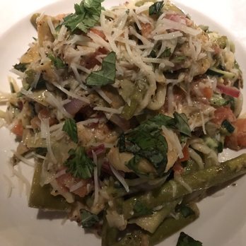 BJ's Restaurant & Brewhouse - Lemon herb zucchini noodles with artichoke hearts, asparagus, tomatoes, and basil. - Breweries Near Me - Mobile, Alabama