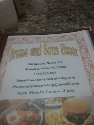 Menu photo 1 Bruno And Son's Diner And Catering Monongahela, PA Menu photo 1 Bruno And Son's Diner And Catering Monongahela, PA