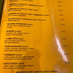 La Terrasse des Baux - Savory crepes menu