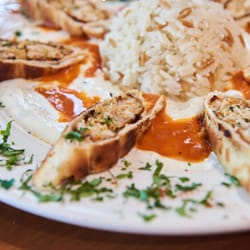 Minced Chicken Beyti With Yogurt and halep Sauce